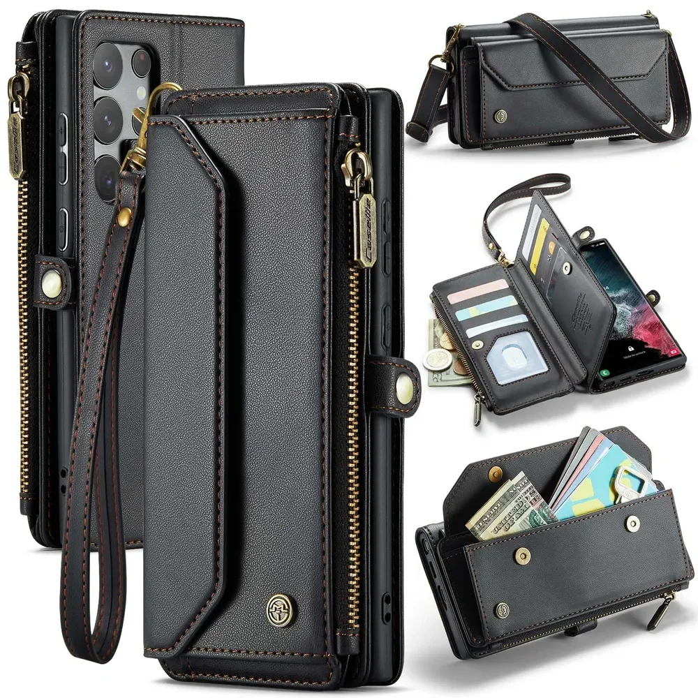 

Phone Case For Samsung Galaxy S22 Ultra Stylish Appearance Luxury Crossbody Foldable Screen Protective Cover capa