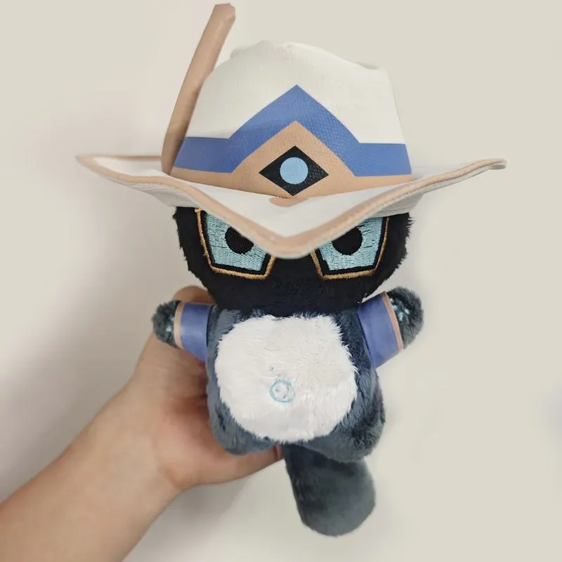 Valorant Cypher Puppenhut, abnehmbar, PP-Baumwolle, 18 cm, Plüschtier, Quietschen, Valorant, Spielzubehör, Festival, Geschenke, Büro, Ornament