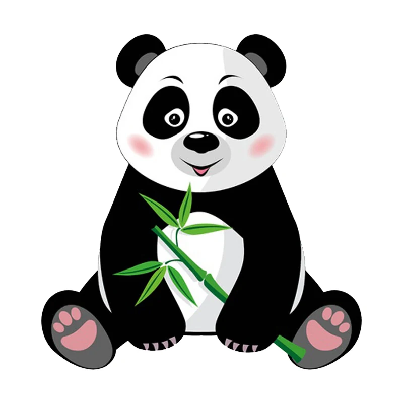 

Cute Cartoon Panda with Bamboo Leaves Car Sticker, Creative Scratch Vinyl Decal for Computer Decoration, Waterproof PVC
