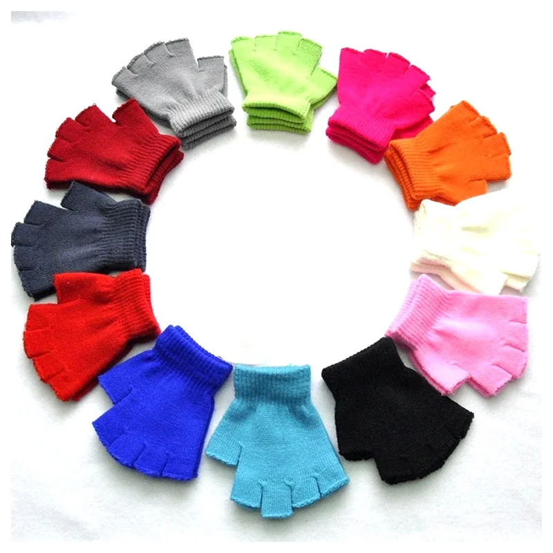 Winter Sport Outdoor Wrist Cycling Warm Knitted Half Finger Stretch Fingerless Working Gloves for Men And Women Unisex