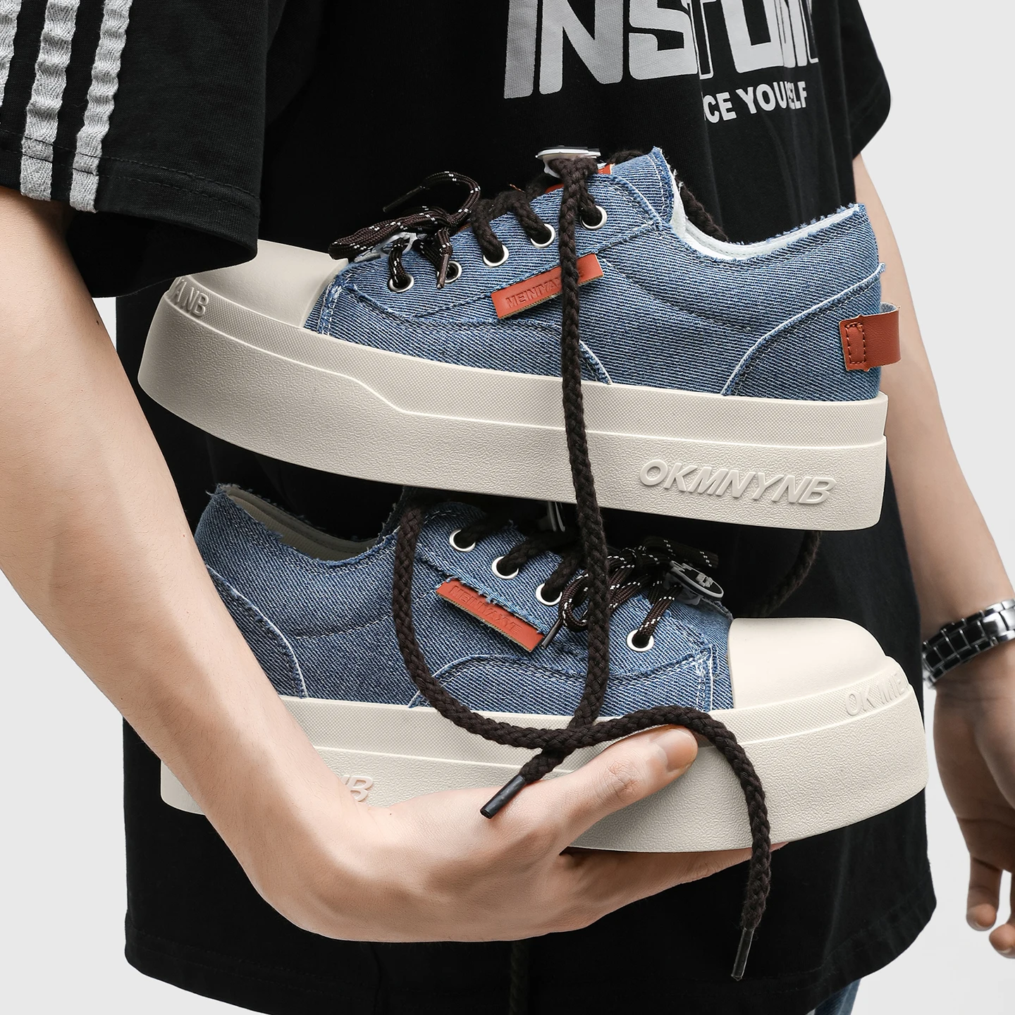 2026 New Breathable Casual Sports Trend Versatile Fashion Thick Soled Board Shoes Casual Big Head Men's Shoes
