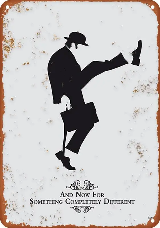 No01 My Silly Walk Poster Silly Monty Python Tin Sign Metal Vintage Tin Signs Bar Cafe Home Wall Decor Retro Poster 8X12 Inch