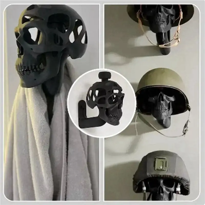 ABMI-2X 3D Skull Helmet Display Package Helmet Rack Motorcycle Helmet Cranium Rack Motorcyclist Helmet Organizer,