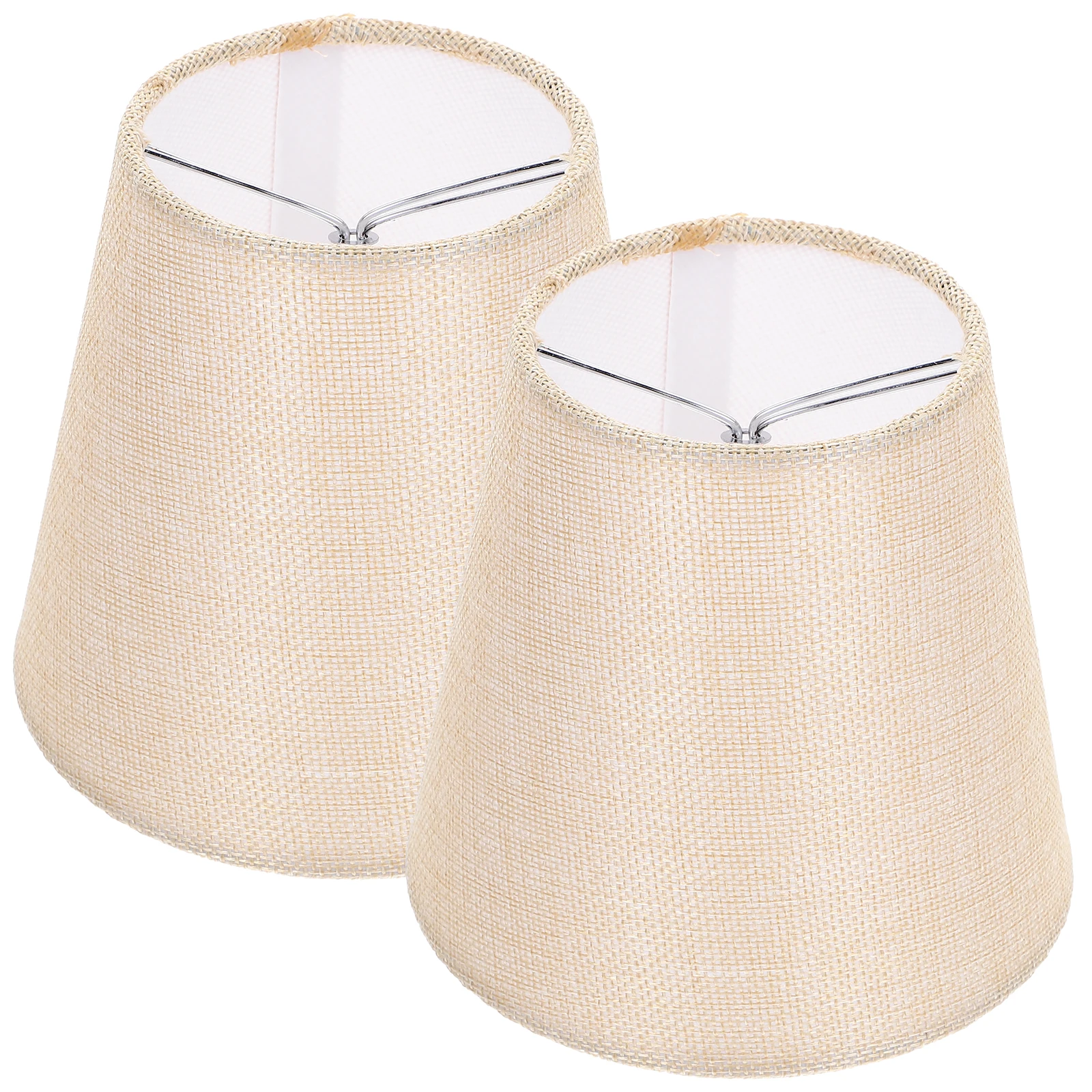 

2Pcs Fabric Lampshade Bulb Small Desk Lampshades Indoor Light Cover Drum Wall Bedroom Living Room Study Cloth