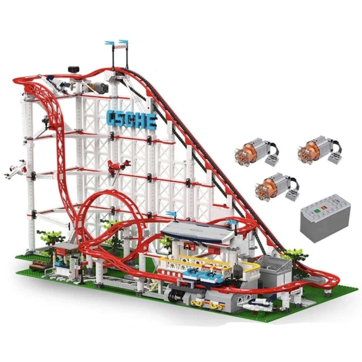 Mould King 11014 Technical Roller Coaster Building Block The Motorized Roller Coaster Model Set Compatible With 10261 Brick Toys