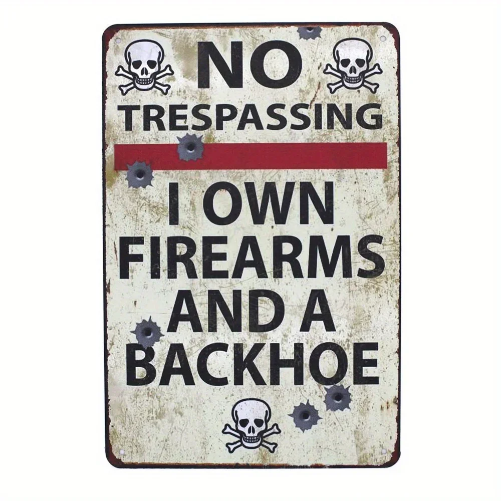 1pcs Metal Tin Sign, Warning No Trespassing You Will Lose Aluminum Sign, Vintage Sign For Living Room Bedroom Office Wall Decor