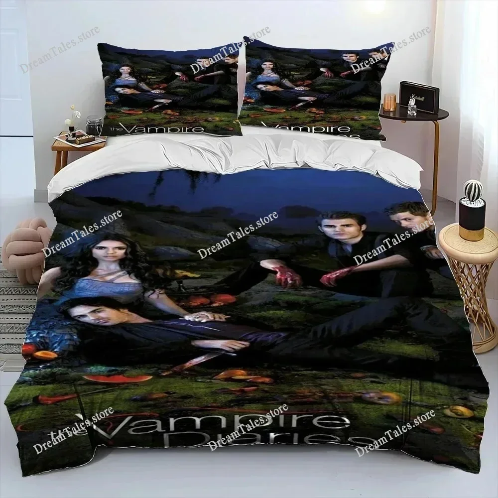 Bedding Sets The Vampire Diaries Exquisite Bed Supplies Set Horror TV Anime Bed Comforter Set Bedding Set Birthday Gift963