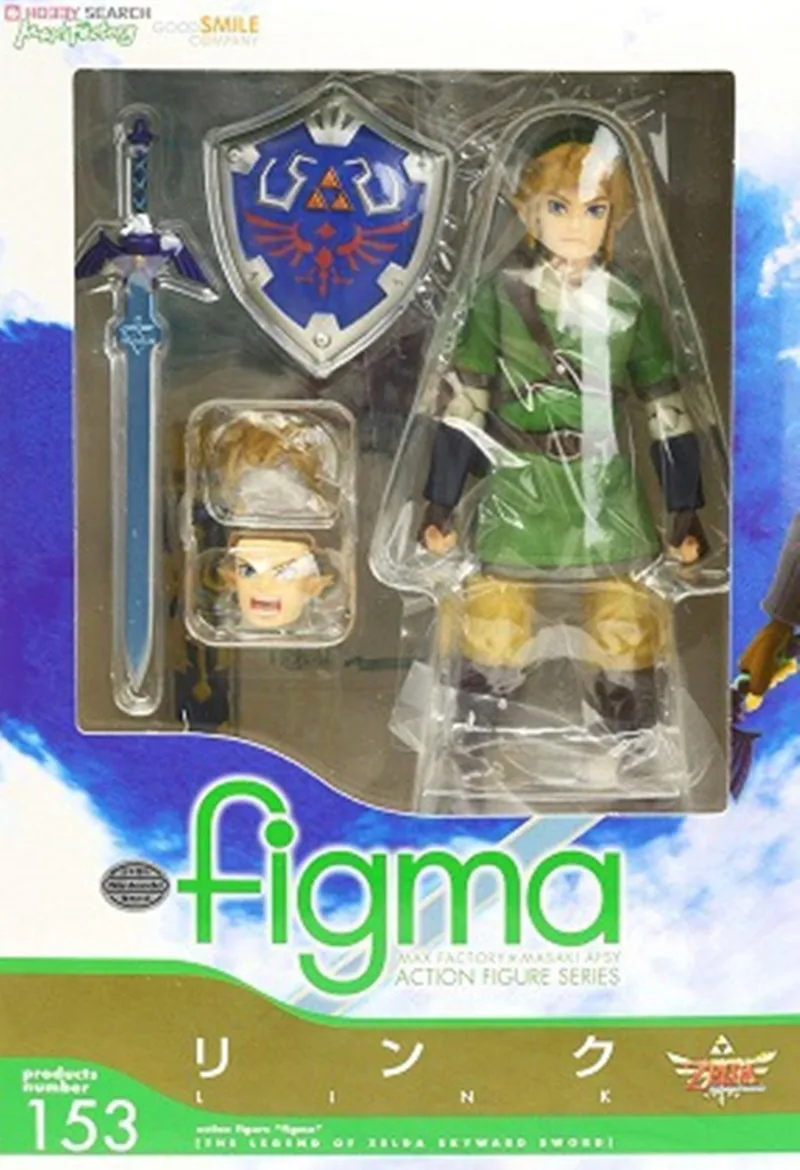 Figura de acción de la leyenda de Zelda Skyward Sword Link, 14CM, Figma 153, accesorios cambiables, modelo de regalo de PVC