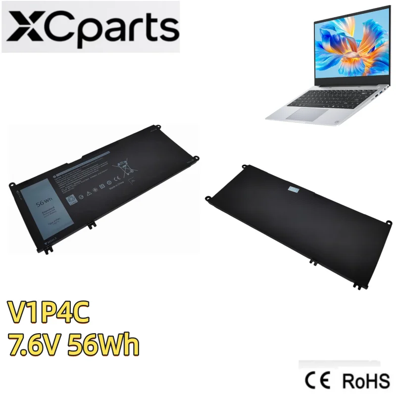 

7.6V 56Wh New V1P4C Laptop Battery For DELL Chromebook 13 3380 Inspiron 7486 Chromebook 14 2-in-1 Series Notebook FMXMT