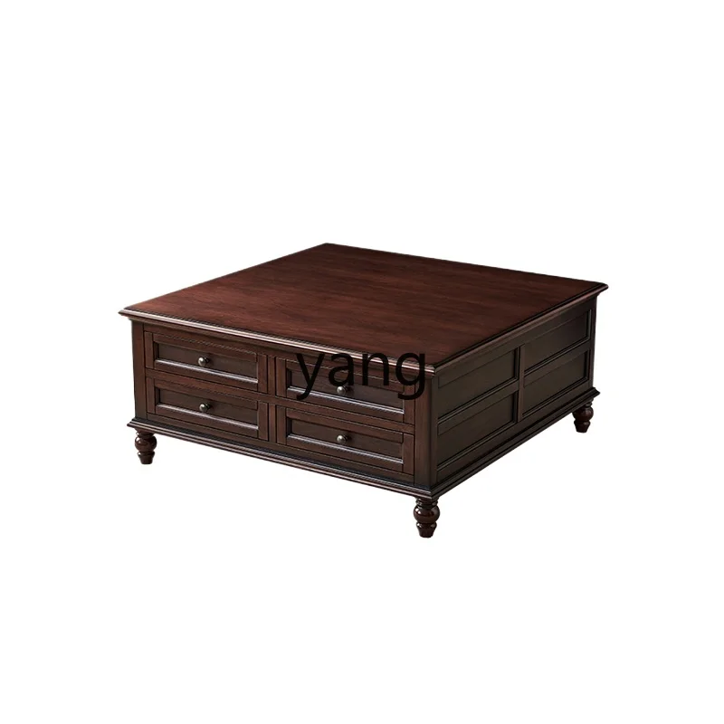 

Yjq Solid Wood Tea Table Cherrywood Square Living Room Home Log Furniture