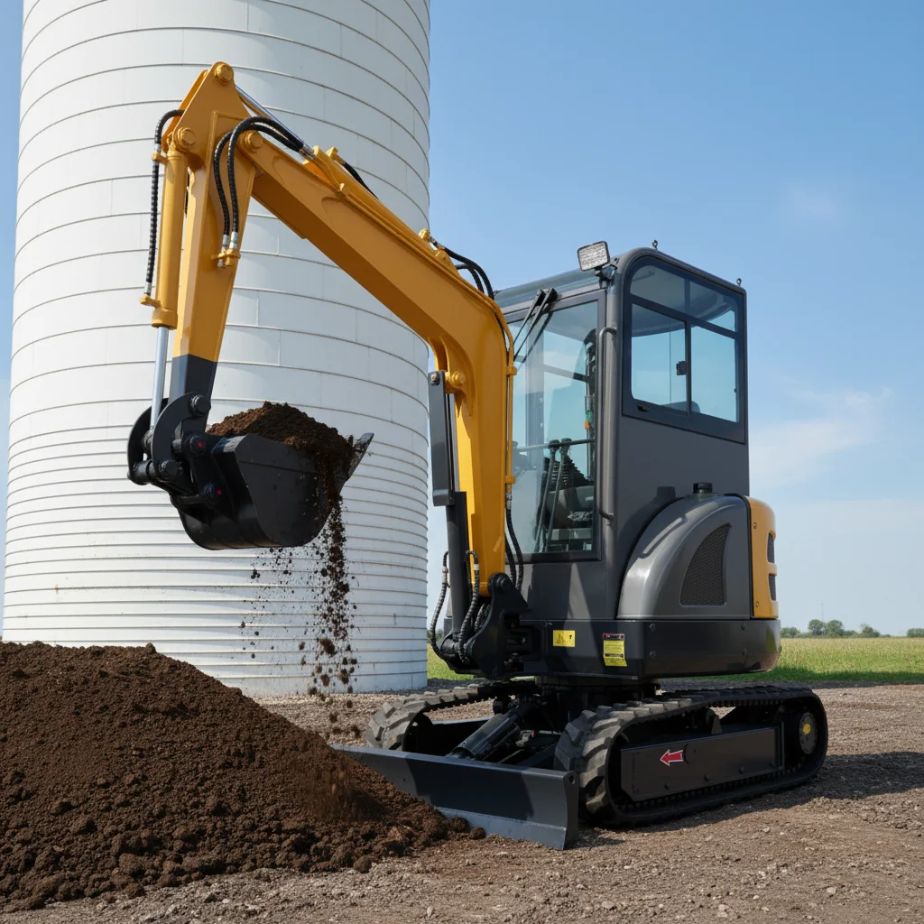 

Компактный гусеничный экскаватор 1,5 тонны, гидравлический мини-экскаватор 360 ° Вращающийся сельскохозяйственный инструмент для строительных работ