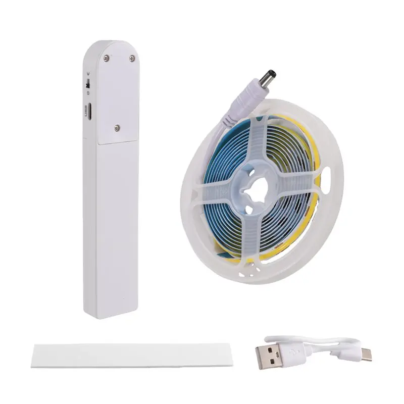 PORK-Flexible 320Leds/M 8MM COB 4000K 5V Led Strip With Motion Sensor Induction Night Light For Stairs Kitchen