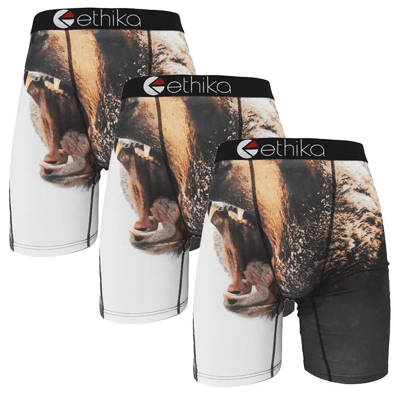 

3PCS Men Underwear Boxers Breathable Mens Boxershorts Men's Panties Underpants Plus Size Fashion Print Man Boxers Briefs Trunks