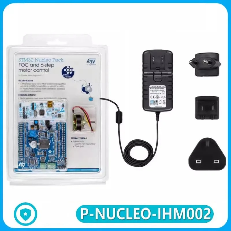 

The original off-the-shelf P-NUCLEO-IHM002 motor control kit includes the X-NUCLEO-IHM07M1 development board and the NUCLEO-F302