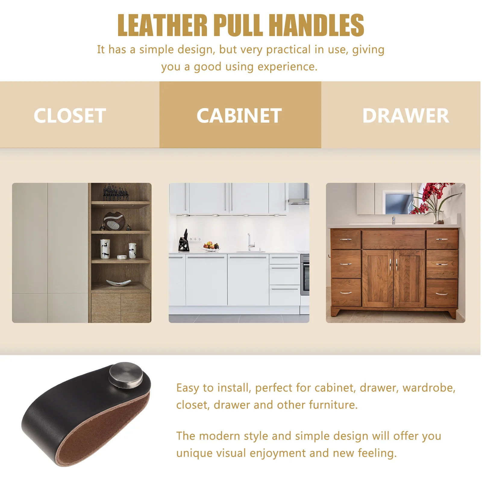 

Drawer Cabinet Door Pulls Pulls Modern Soft Touch Wear-Resistant Handles For Cabinet Cupboard Wardrobe Furniture