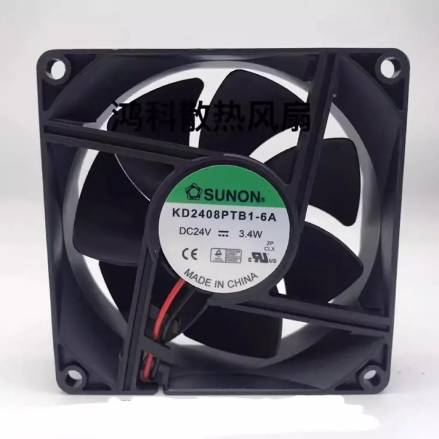 For SUNON KD2408PTB1-6A 8025 DC24V 3.4W 2-Wire Inverter Dual Ball Cooling Fan