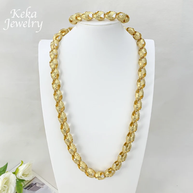 

24-дюймовая длинная золотая цепочка в стиле хип-хоп, ожерелье, браслет, комплект ювелирных изделий для мужчин, эффектные модные персонализированные ювелирные изделия в Дубае, подарки