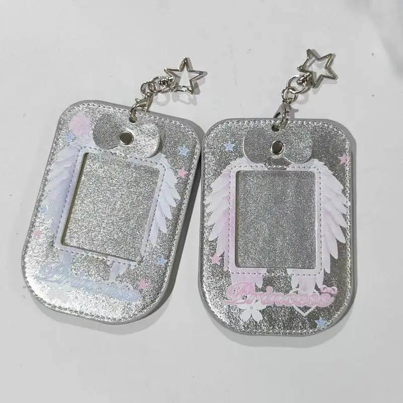 Glitzernder Kpop-Fotokartenhalter mit Engelsflügel-Stern-Schlüsselanhänger, strapazierfähige, kratzfeste Fotohülle für den täglichen Gebrauch von Fans. – Detail 9