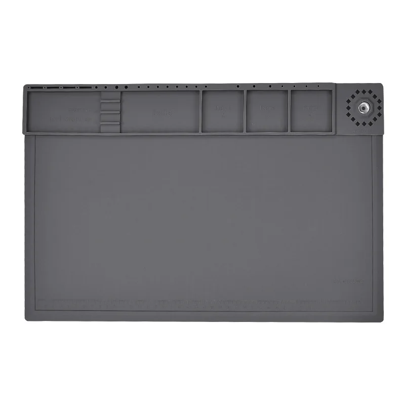 Tapete de manutenção à prova de calor de grande área 450x300mm para reparo de telefone eletrônico com slot para chave de fenda e suporte de componentes espaço de trabalho