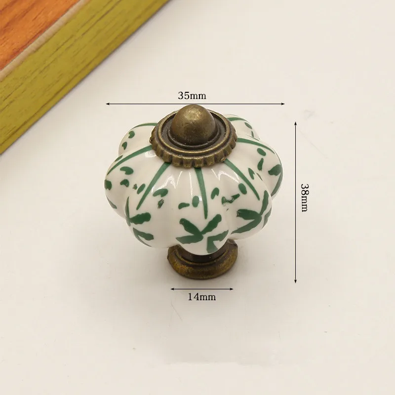 Country Ceramic Pumpkin Cabinet Knob Drawer Pulls Dresser Door Handles Wardrobe Closet Cupboard Hardware Accessories