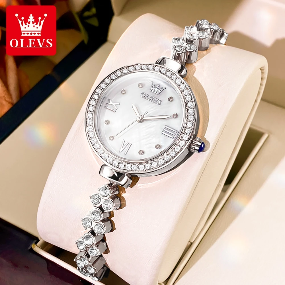 

OLEVS New Luxury Rhinestones Bracelet Watch For Women Waterproof Luminous Ladies Hand Clock Original Quartz Women's Watches