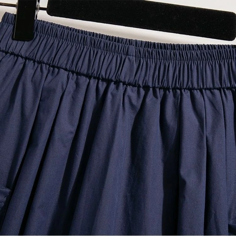 Kids Girls Navy Wide Leg Shorts 2025 New Arrival Student School Wear Clothing Summer Thin Outwear Skirt Pants Japanese Style