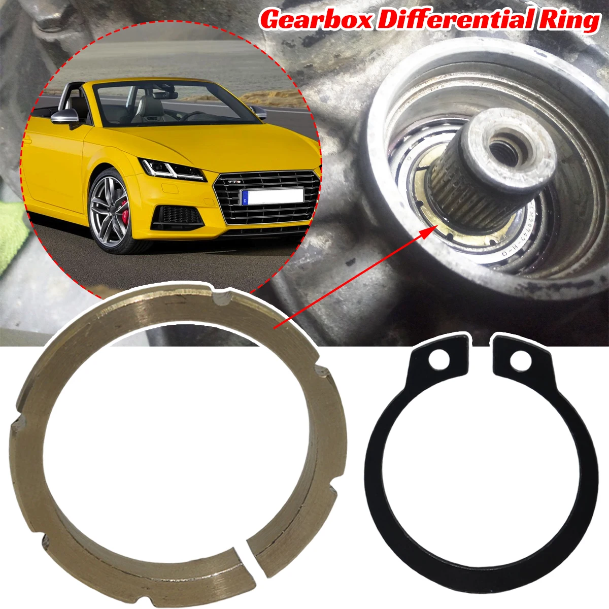 

28MM Gearbox Differential Ring Brass Spacer Thrust Washer Seal Clip For Audi TT TTS Q2 e-tron A3 A2 A1 S1 100 Replacement Parts