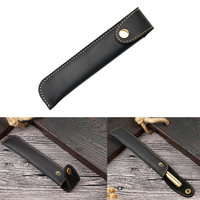 Vintage Handcrafted Leather Pen Case Pencilcase Protective Cover with Snap Closure Portable Office School Travel Supplies