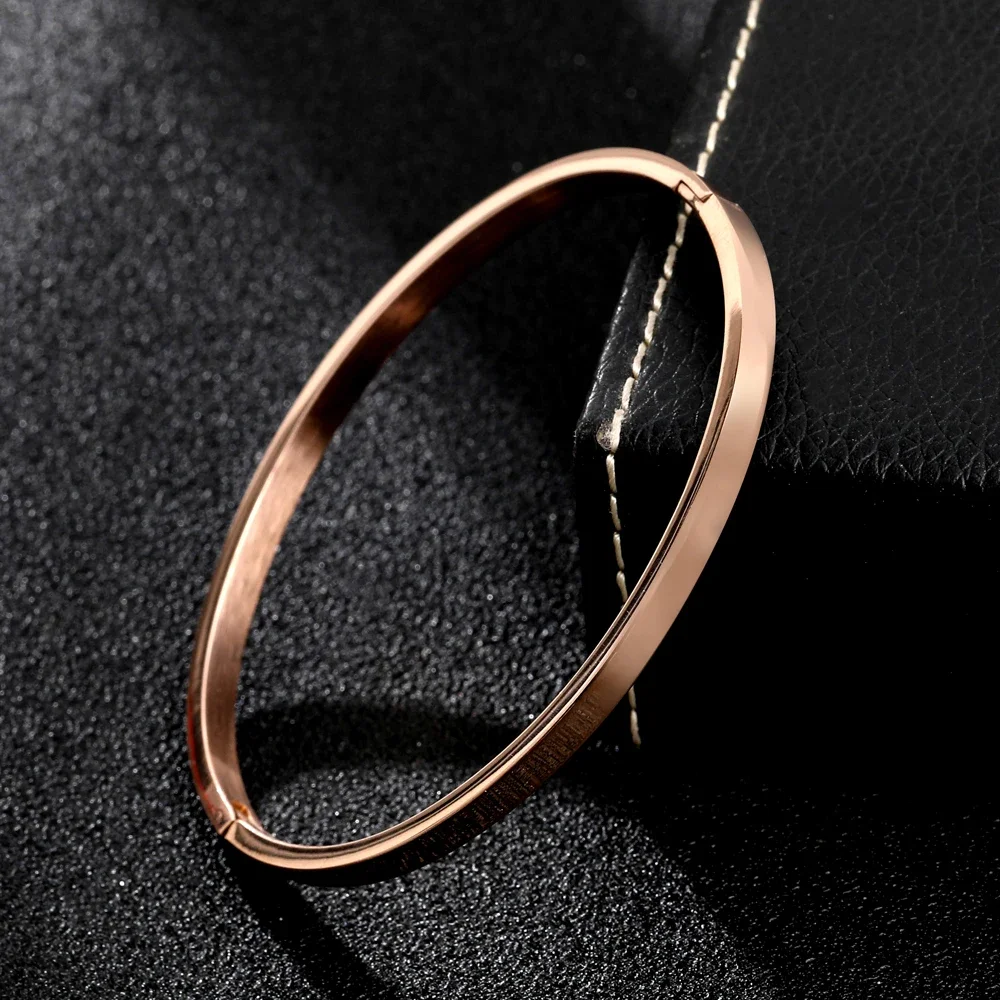 Simple Lovers Woman Men Stainless Steel Bracelets Charm Bangle Feminina Trendy Jewelry Couple Bracelet Gift Fashion Nail Bangles