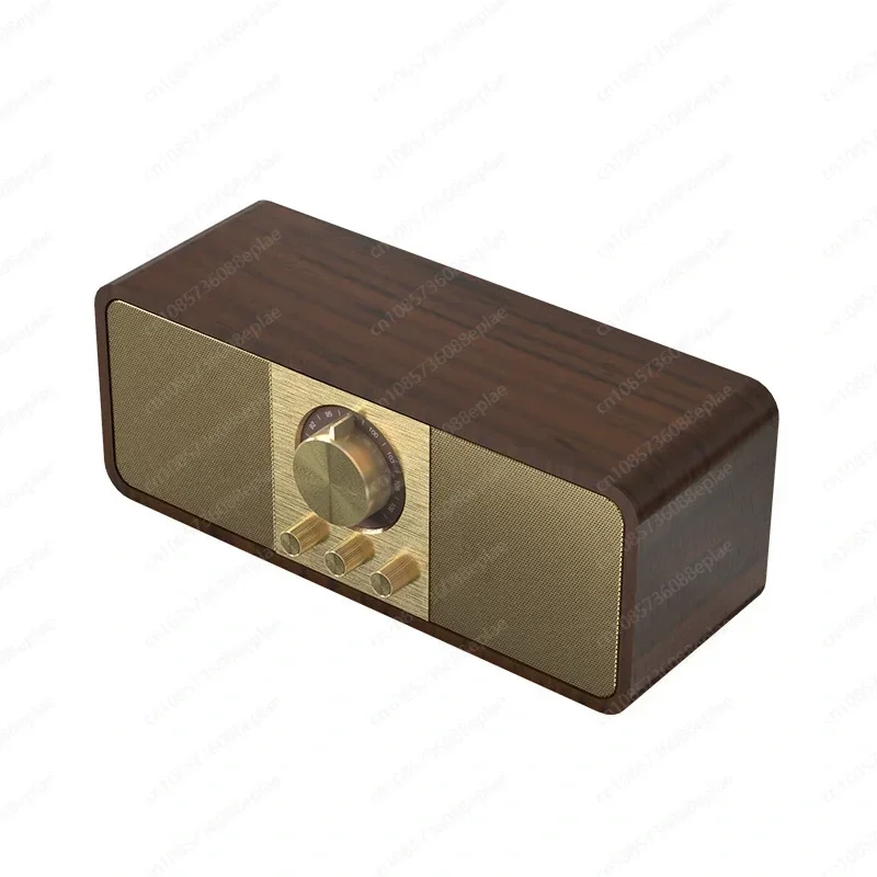 

Wooden Wireless Bluetooth Speakers HI-FI Audio Retro Style Design Home Multifunctional FM Radio Outdoor Portable