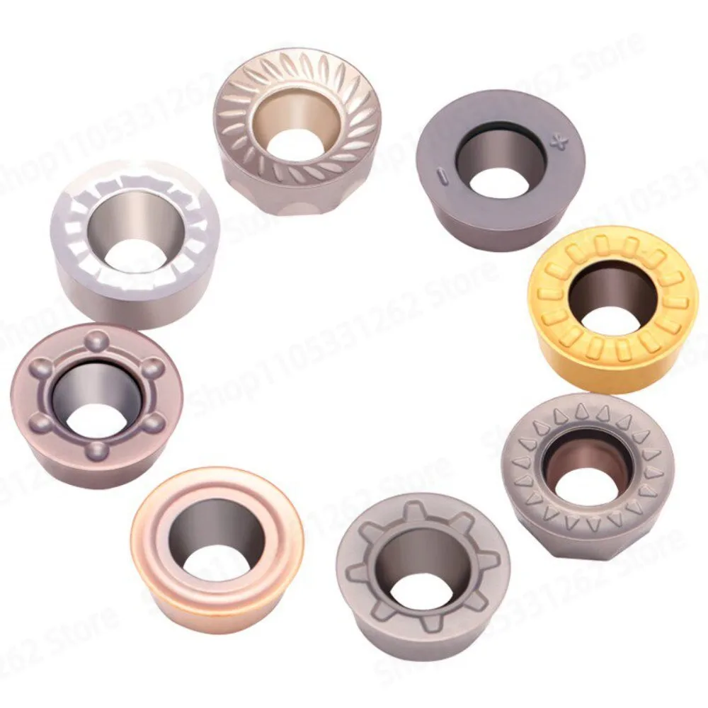 10 Numerical Control Milling Inserts RCKT1606MO ER Carbide Round Milling Inserts R8 for Cast Iron & Cast Steel