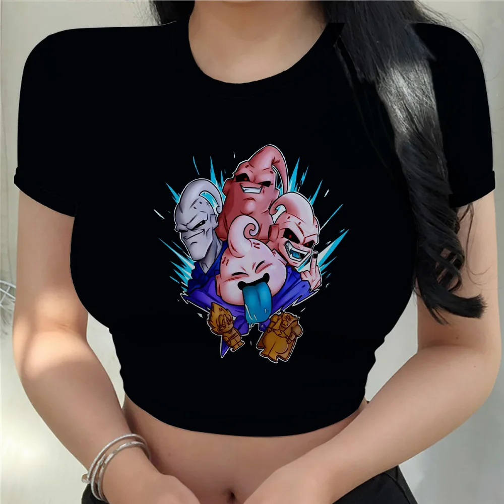 Y2k Kawaii Clothes Goku Women\'s T-shirts Summer 2024 T-shirt Harajuku Vegeta Tops Anime New Dragon Ball Z Clothing Cool Fashion