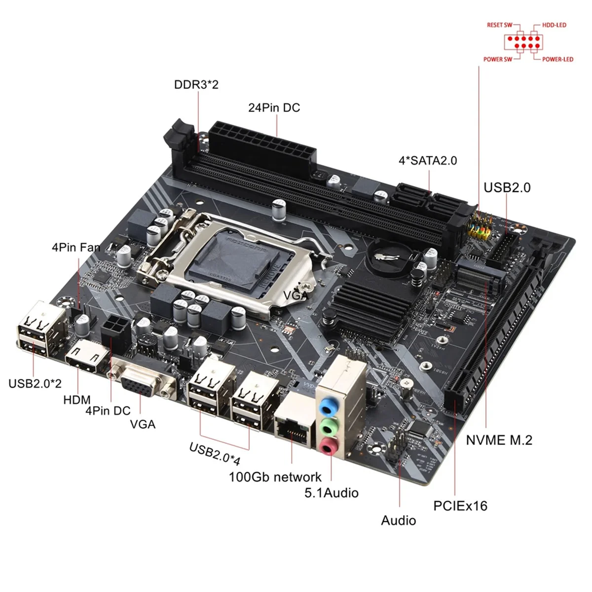New H61-S computer motherboard desktop LGA1155 pin