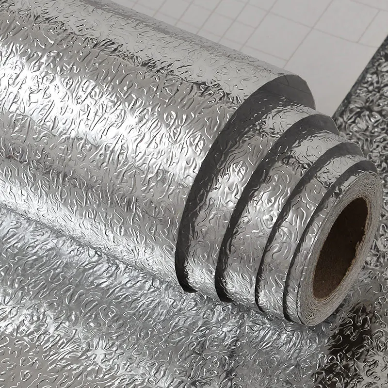 ورق لاصق ذاتي مقاوم لزيت المطبخ مضاد للقاذورات وخزانة مقاومة لدرجات الحرارة العالية ورق ألومنيوم مقاوم للماء