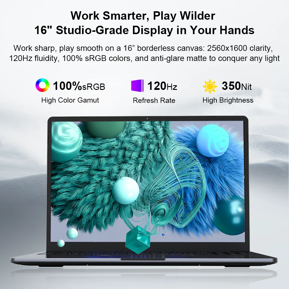 كمبيوتر محمول Ninkear A15 Pro AMD Ryzen 5 5500U 16 بوصة 120 هرتز 2560*1600 شاشة عرض 16 جيجابايت 512 جيجابايت بصمة فتح الكمبيوتر المحمول