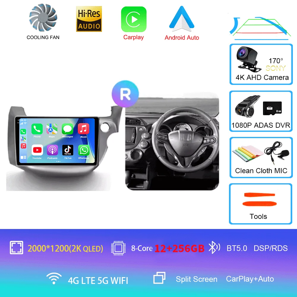 For Honda Jazz 2 GG 2008 - 2014 Fit 2 GE GP GE 2007 - 2014 GPS Car Radio Navigation Multimedia Video Player Stereo BT Android 16 image 3