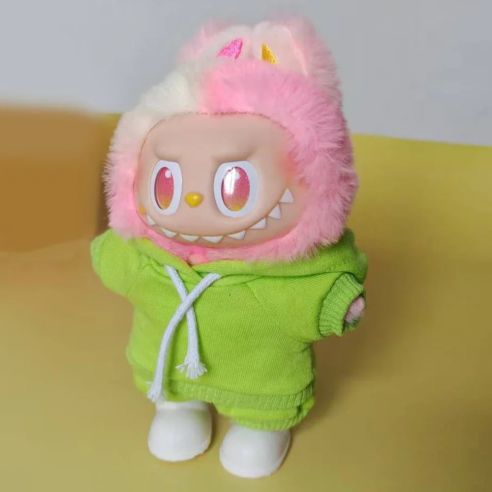 Colorful Clothes Hoodies Set for Korea Kpop Exo Labubu V1 V2 Idol Doll Mini Plush Doll'S Outfit Accessories Clothing Gift