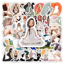 Aesthetic Yoga Pose Stickers Mountain Warrior Tree Pose DIY Gift Decorative Decal Scrapbook Phone Bottles Waterproof