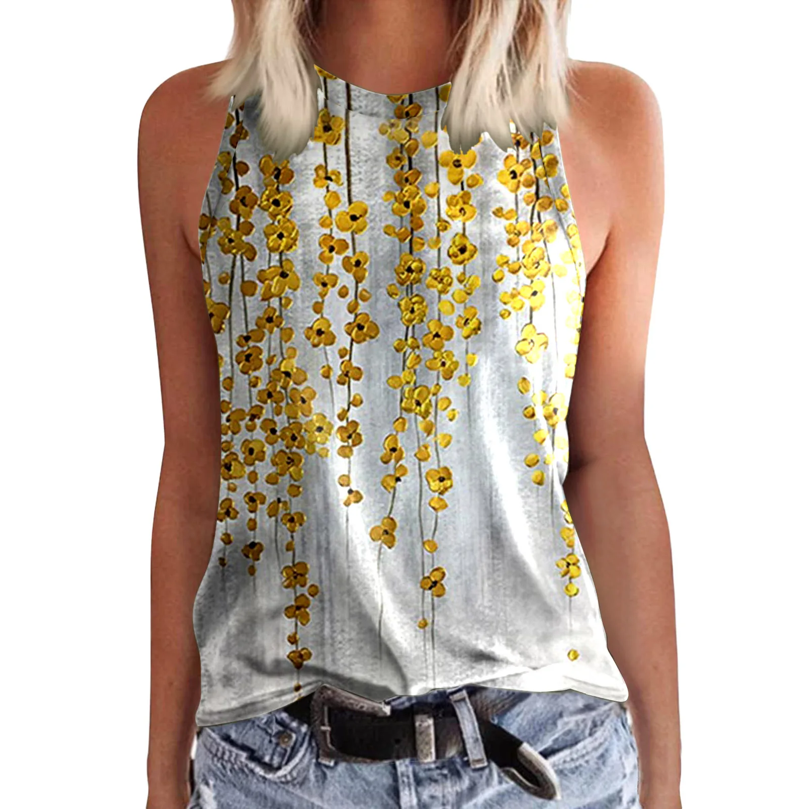 New Summer Flower Floral 3D Printed Tank Top Woman Fashion Oversized Sleeveless O-Neck Vest Streetwear Camisole Women\'s Clothing