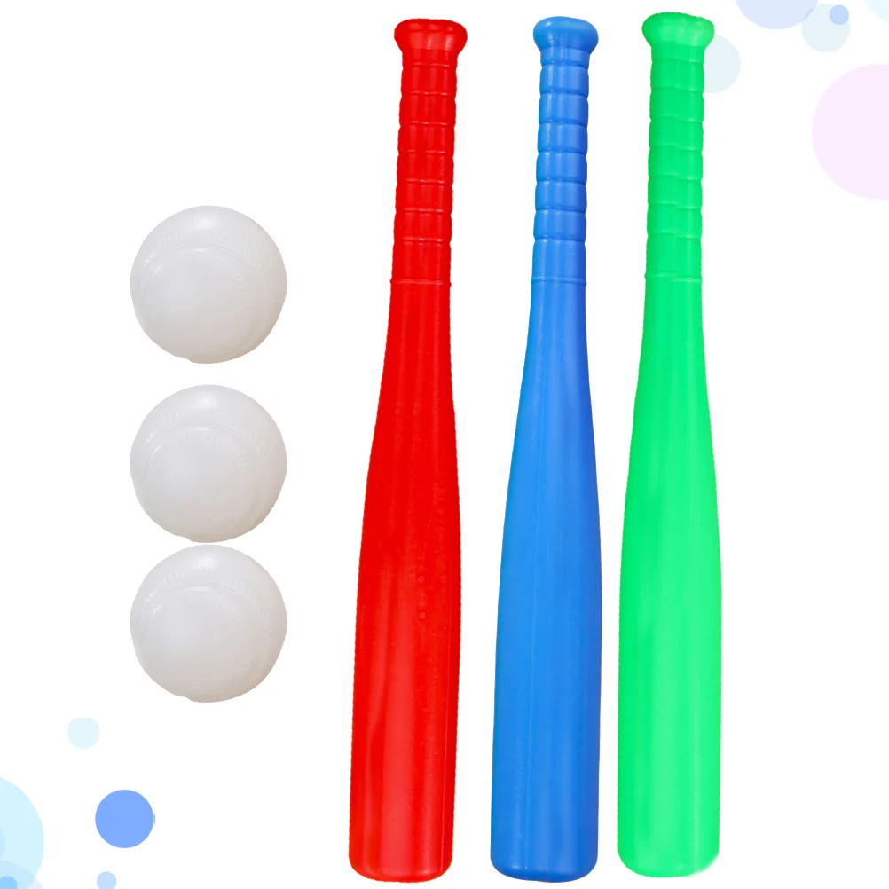 6pcs Kids Baseball Set Kids Outdoor Baseball Toys Practice Batting Skill Ball for Children Toddlers (3pcs Baseball Bat + 3pcs Ba