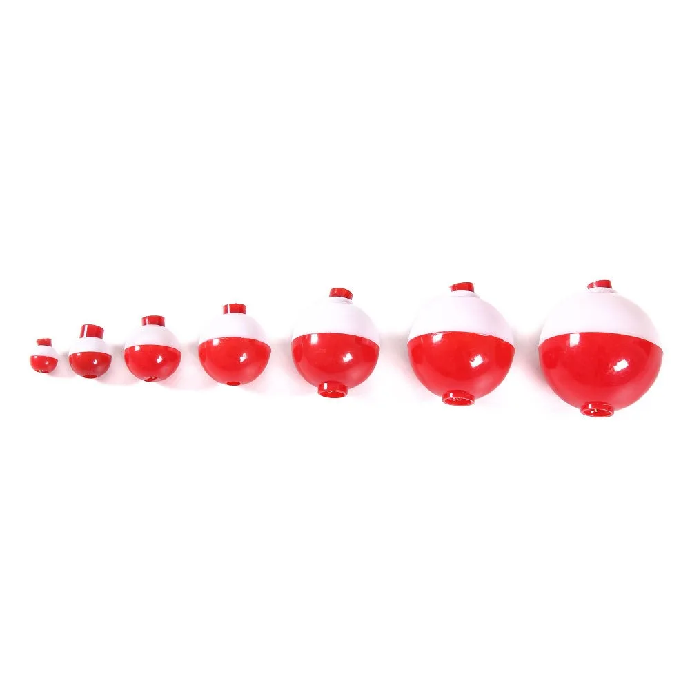 Hard Plastic Fishing Float Ball Red White Float Ball Mini Fishing Bobber Floats Set Gadget Snap-On Fishing Floating Tool Men