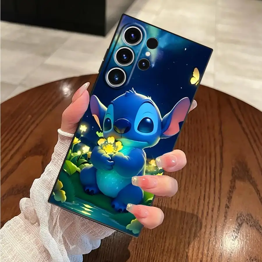 Soft Back Phone Cover Case for Samsung Galaxy S20 S22 S9 S25 Ultra S23 FE S24+ S25+ S24 Plus S21 Disney Stitch Moon
