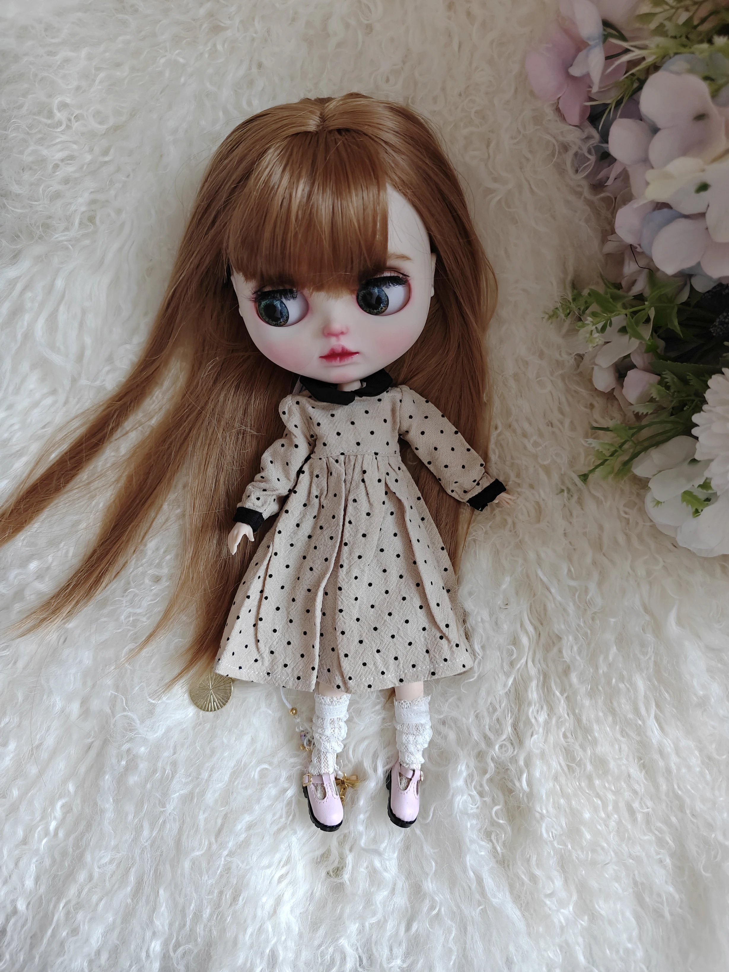 

Casual Blyth Doll Clothes dress kawaii polka dots skirt set for Ymy Licca Azones Ob24 Ob22 Doll action figure Accessories