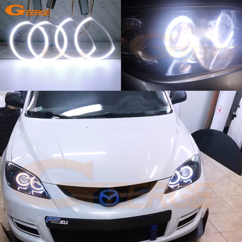 

Для Mazda 3 Mazda3 Speed Mazdaspeed BK 2003 2004 2005 2006 2007 2008 DRL Ультра яркий COB Led Angel Eyes Kit Halo Rings