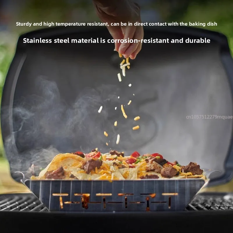 Outdoor BBQ Grill Vegetable Basket Large Portable Household Stainless Steel Fruit Basket