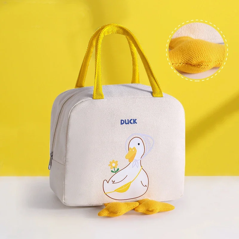 New Kid Child Lunch Bag Cartoon Student Bento Thermos Bags Picnic Lunch Box Storage Bolsos Milk Bottle Insulated Bolsas Tote Bag