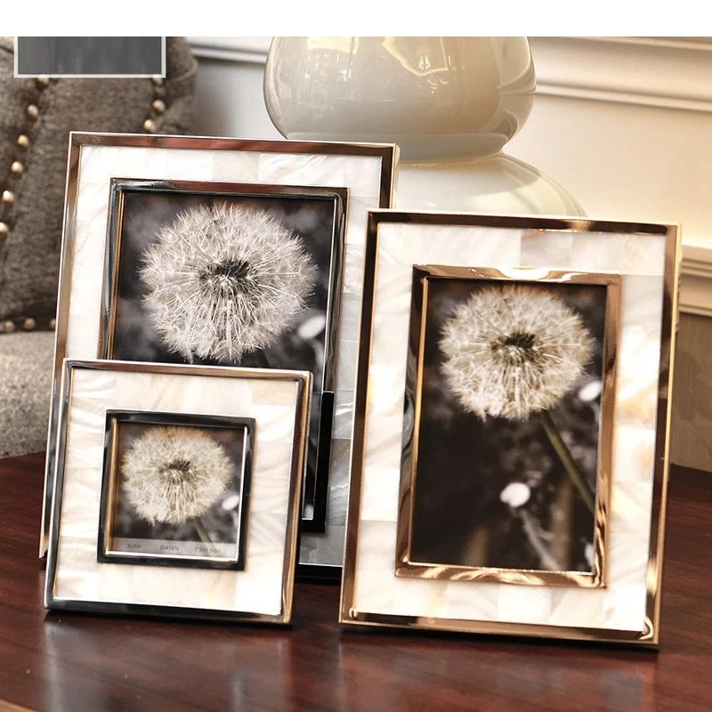 Modern Alloy Photo Frame 3/6/7 Inch Rectangular Metal Family Portrait Wedding Decoration Home Accessories