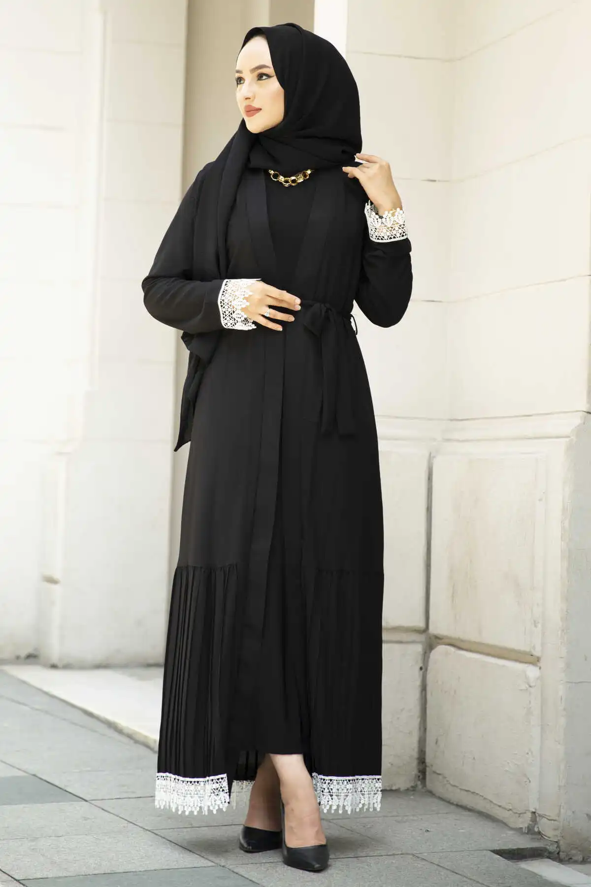 Rok; Pleats Abaya Zwart