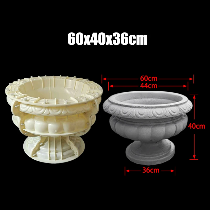 

60Cm Diameter Flowerpot Mold Abs Material Balcony Cement Plastic Circular Bottom Grouting Thickened Concrete Model