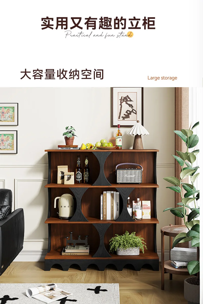 Retro solid wood locker living room storage cabinet bedroom bedside table